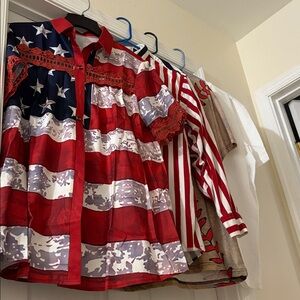 {4 items} American flag Blouse bundle Size M-XL